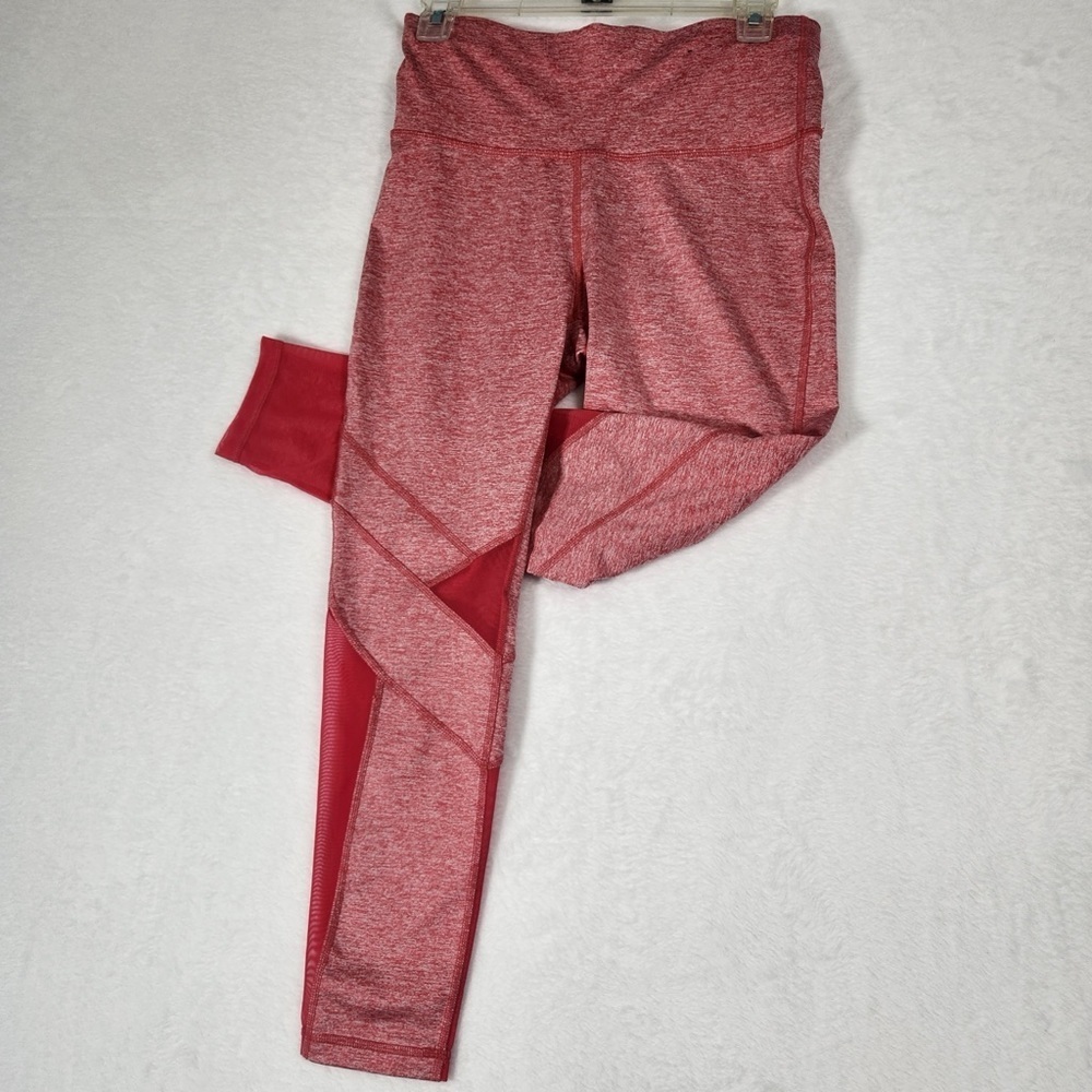Xersion train 7/8 Fitted Athletic Polyester Blend Red Coral Leggings Medium